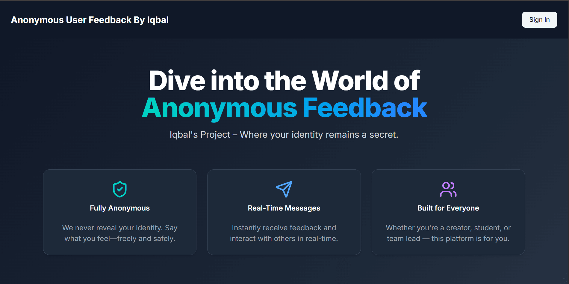 Anonymous Feedback Platform: Trust-First Communication